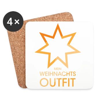Weihnachtsoutfit Stern Symbol icon Weihnachten - Untersetzer (4er-Set) - Weiß - Vorne
