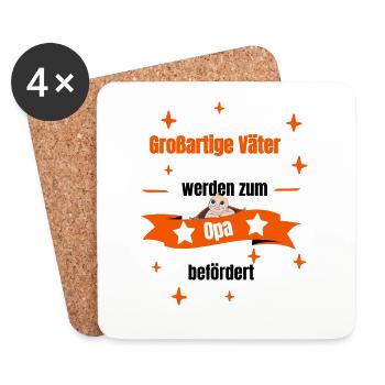 Opa - großartiger Vater - Untersetzer (4er-Set) - Weiß - Vorne