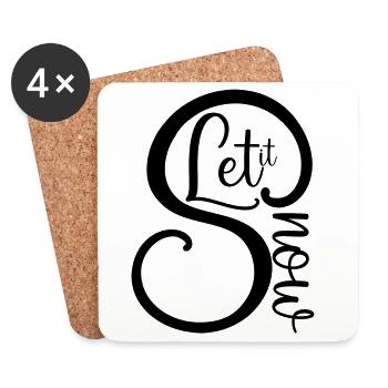 Let it Snow Motif de Noël - Dessous de verre (lot de 4) - blanc - Devant