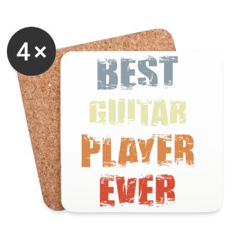 Guitariste Bast - Dessous de verre (lot de 4) - blanc - Devant