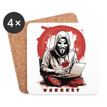 Anonymous Hacker - Coasters (set of 4) - white - Front