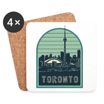 Toronto Skyline Arc Vintage Badge - Untersetzer (4er-Set) - Weiß - Vorne