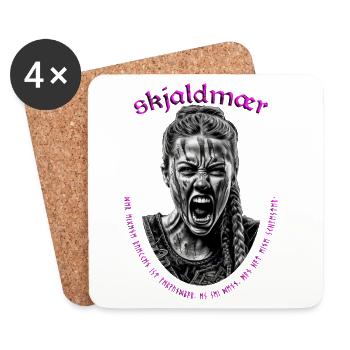 Shieldmaiden - Norse Viking Warrior SW - Coasters (set of 4) - white - Front