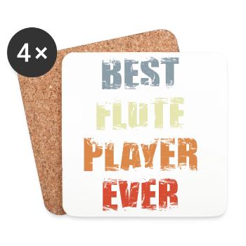 Meilleur flûtiste - Dessous de verre (lot de 4) - blanc - Devant