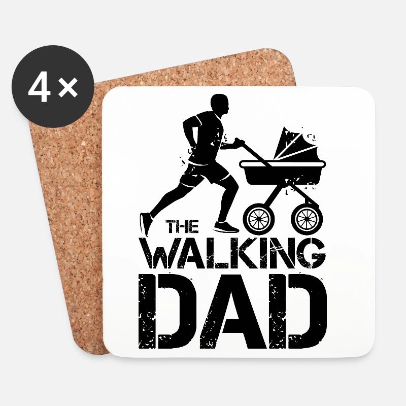 the walking dad buggy running Symbol funny icon - Untersetzer (4er-Set) - Weiß