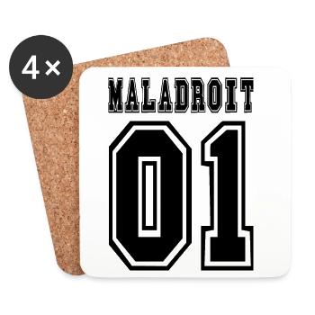 Maladroit numéro 1 - Dessous de verre (lot de 4) - blanc - Devant
