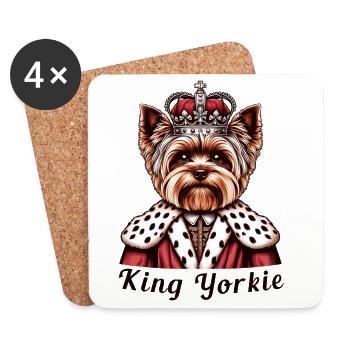 Yorkshire Terrier King - Coasters (set of 4) - white - Front