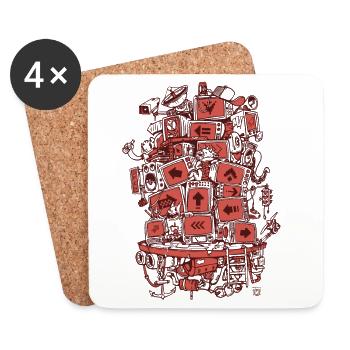 TV Project 2 Colors - Coasters (set of 4) - white - Front