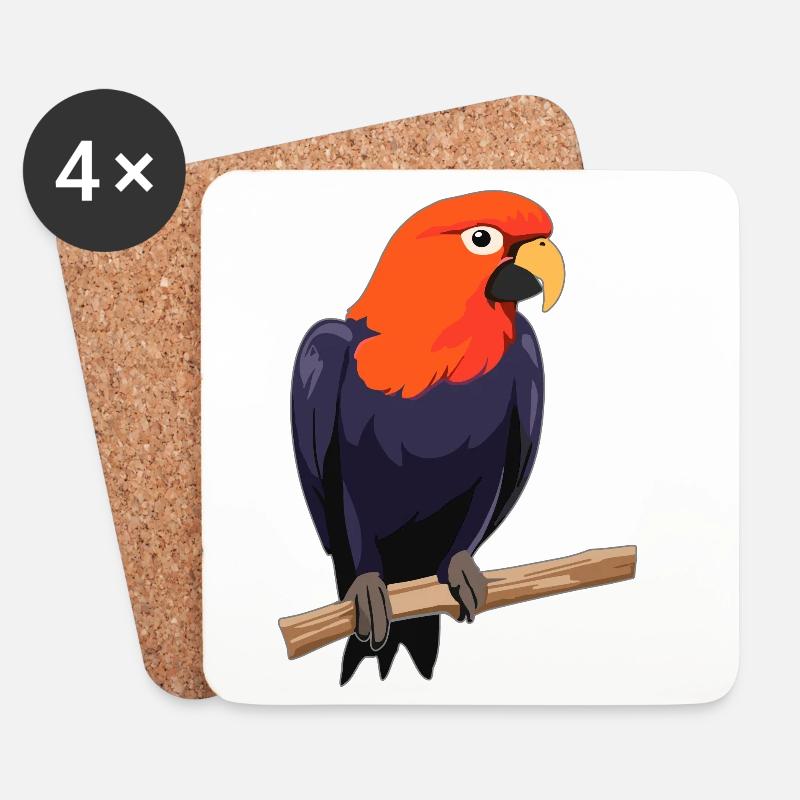 Papagei Vogel - Untersetzer (4er-Set) - Weiß
