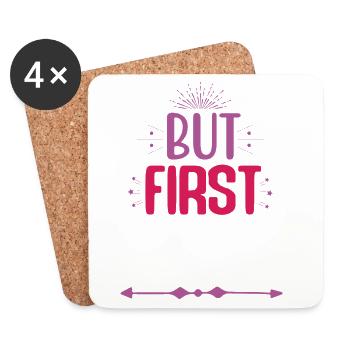 But First Yoga - Coasters (set of 4) - white - Front