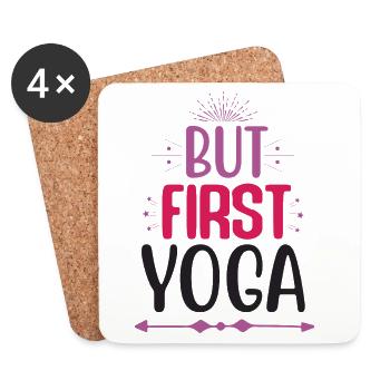 But First Yoga - Coasters (set of 4) - white - Front