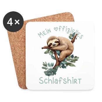 My Official Sloth Sleep Shirt - Coasters (set of 4) - white - Front