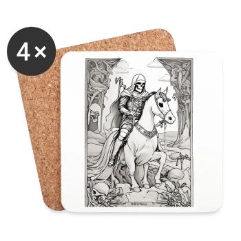 Todesreiter Tarot Illustration - Untersetzer (4er-Set) - Weiß - Vorne