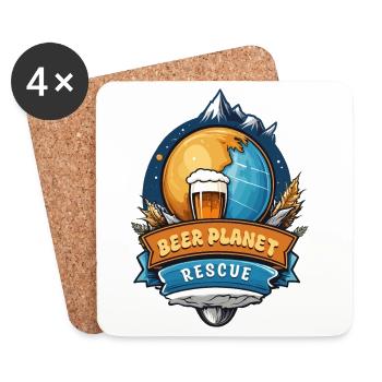La bière sauve la planète - Dessous de verre (lot de 4) - blanc - Devant