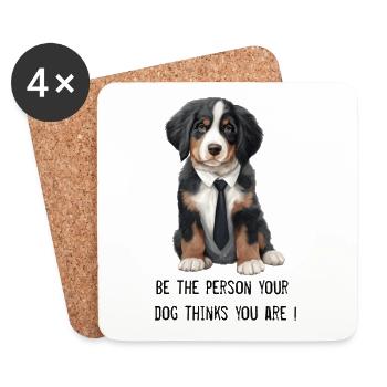 Bernese mountain dog - Coasters (set of 4) - white - Front