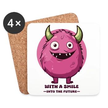 Into the future with a smile ! - Coasters (set of 4) - white - Front
