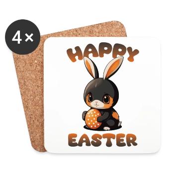 Happy Easter Osterhase - Untersetzer (4er-Set) - Weiß - Vorne