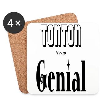 Tonton Trop Génial Oncle - Dessous de verre (lot de 4) - blanc - Devant