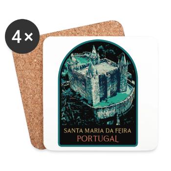 Mittelalterliche Burg Santa Maria da Feira - Untersetzer (4er-Set) - Weiß - Vorne