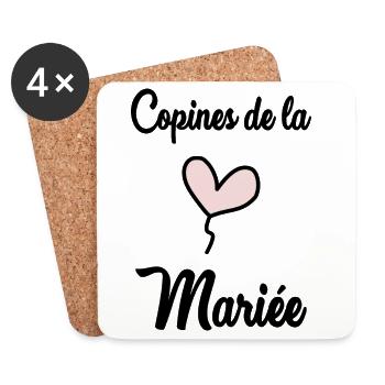 BRIDE'S GIRLFRIENDS - Coasters (set of 4) - white - Front
