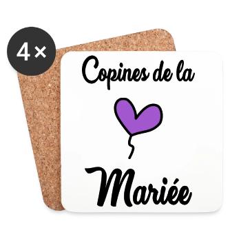 BRIDE'S GIRLFRIENDS - Coasters (set of 4) - white - Front