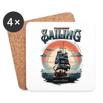 Sailing Sailing Sailing Yacht - Coasters (set of 4) - white - Front
