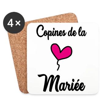 BRIDE'S GIRLFRIENDS - Coasters (set of 4) - white - Front