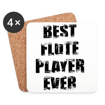 Flûtiste - Dessous de verre (lot de 4) - blanc - Devant