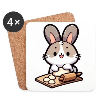 Bunny Baker : Le défriqueur de pâte - Dessous de verre (lot de 4) - blanc - Devant