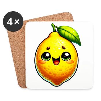Citron Citrons - Dessous de verre (lot de 4) - blanc - Devant