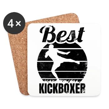 Funny Kickboxer - Coasters (set of 4) - white - Front