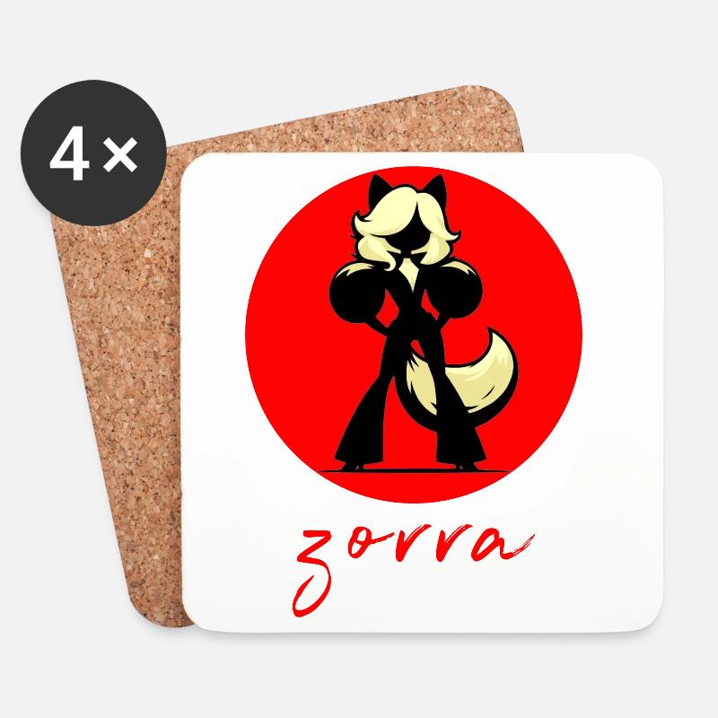 Roter Hintergrund Fuchs - Untersetzer (4er-Set) - Weiß