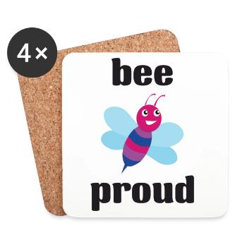 LGBT Pride Month - Bisexual Pride - Bee Proud - Coasters (set of 4) - white - Front