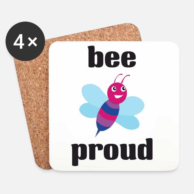 LGBT Pride Month - Bisexuelle Pride - Bee Proud - Untersetzer (4er-Set) - Weiß