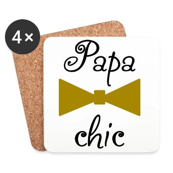FROHER VATERTAG. PAPA. VATERTAG - Untersetzer (4er-Set) - Weiß - Vorne