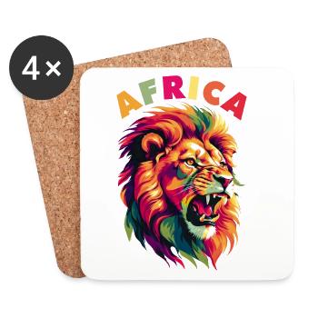 African Lion - Coasters (set of 4) - white - Front