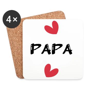 DAD. FATHER'S DAY. HAPPY FATHER'S DAY. HAPPY BIRTHDAY. - Coasters (set of 4) - white - Front