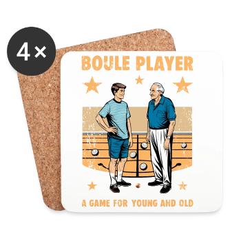 Boule player - Coasters (set of 4) - white - Front