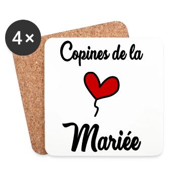 MARIEE. FUTURE MARIEE. EVJF. TEAM. TEAM MARIEE - Dessous de verre (lot de 4) - blanc - Devant