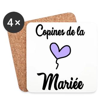 WEDDING. BRIDE-TO-BE. Bachelorette party. TEAM. TEAM MARIEE - Coasters (set of 4) - white - Front