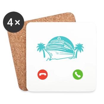 Kreuzfahrt Sommerurlaub - Untersetzer (4er-Set) - Weiß - Vorne