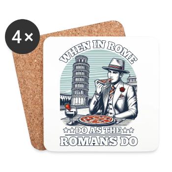 WENN SIE IN ROM SIND, MACHEN SIE ES WIE DIE RÖMER - Untersetzer (4er-Set) - Weiß - Vorne