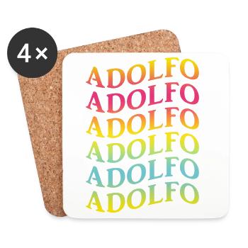 Adolfo t-shirt effet vague t-shirt idée cadeau - Dessous de verre (lot de 4) - blanc - Devant