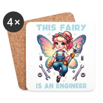 Vergiss Fee und Prinzessin - ich bin Ingenieur - Untersetzer (4er-Set) - Weiß - Vorne