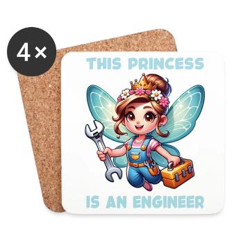 Vergiss Fee und Prinzessin - ich bin Ingenieurin - Untersetzer (4er-Set) - Weiß - Vorne
