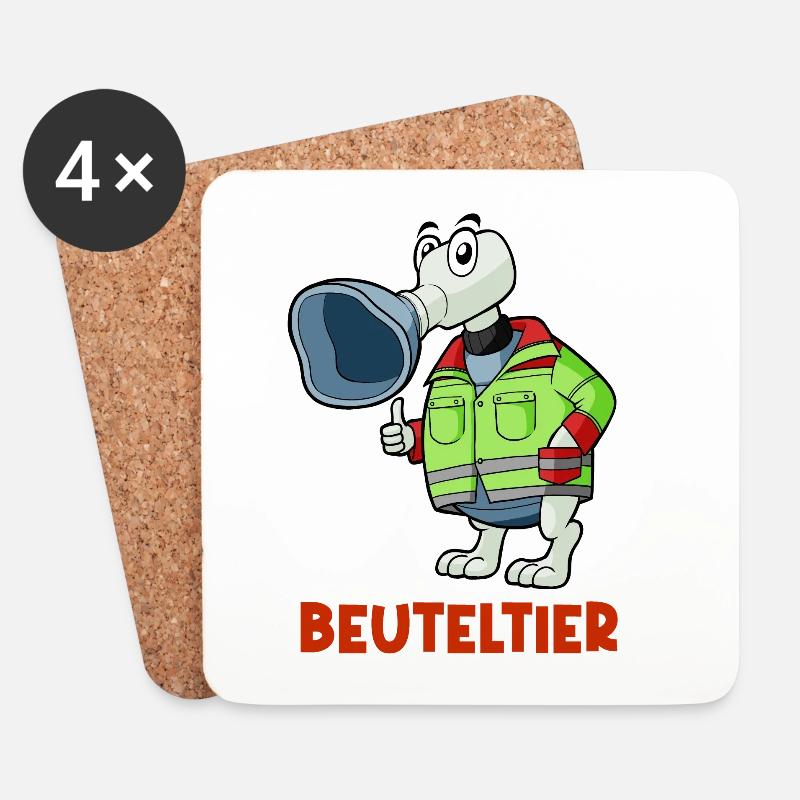 Beuteltier - Notfallmedizin & Anästhesie Buddy - Untersetzer (4er-Set) - Weiß