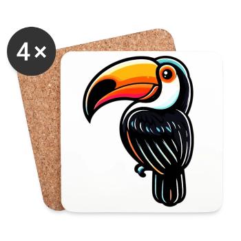 Toucan - Coasters (set of 4) - white - Front