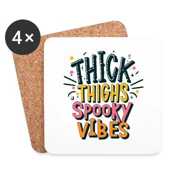 Thick Thighs, Spooky Vibes - Coasters (set of 4) - white - Front