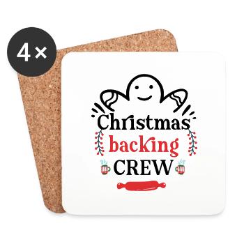 Équipe d’accompagnement de Noël - Dessous de verre (lot de 4) - blanc - Devant