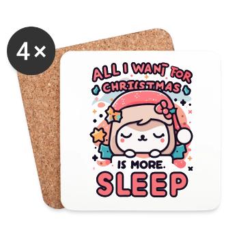 All I want for Christmas is more sleep - Coasters (set of 4) - white - Front